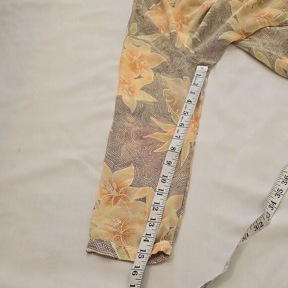 Vintage Tommy Bahama Sheer Crepe Silk Floral Hooded Blouse Size S Beachy - Picture 6 of 7